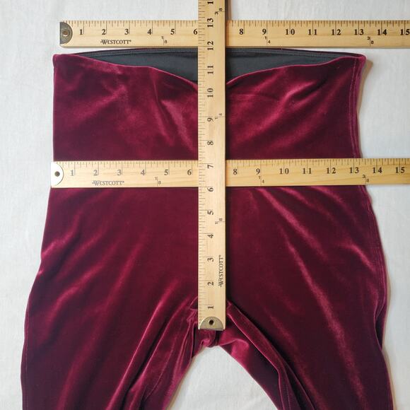 Spanx Women's Size L Velvet Leggings Burgundy 2070 - Picture 6 of 7